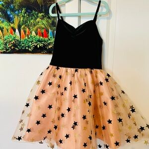 Zunie Black and Pink Starry Kids Formal Dress